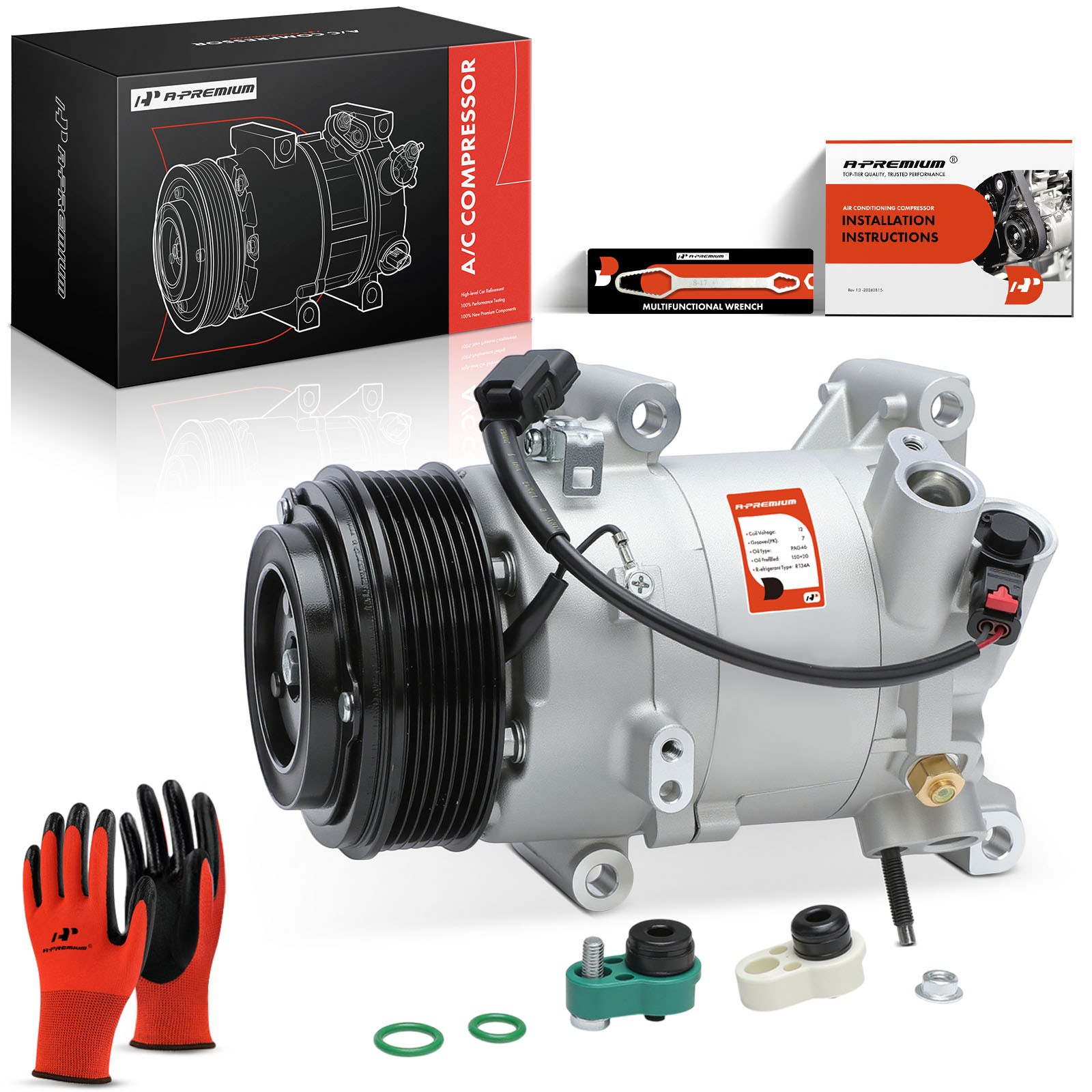A-Premium A/C Compressor with Clutch for Honda CR-V 2017-2022 Civic 2016-2021 A-Premium A/C Compressor with Clutch for Honda CR-V 2017-2022 Civic 2016-2021
