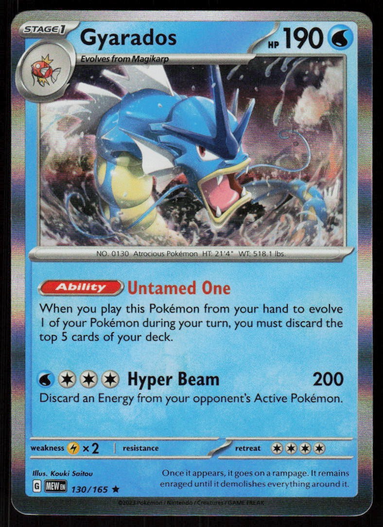 Gyarados 130/165 Rare 151 Pokemon Holo Near Mint