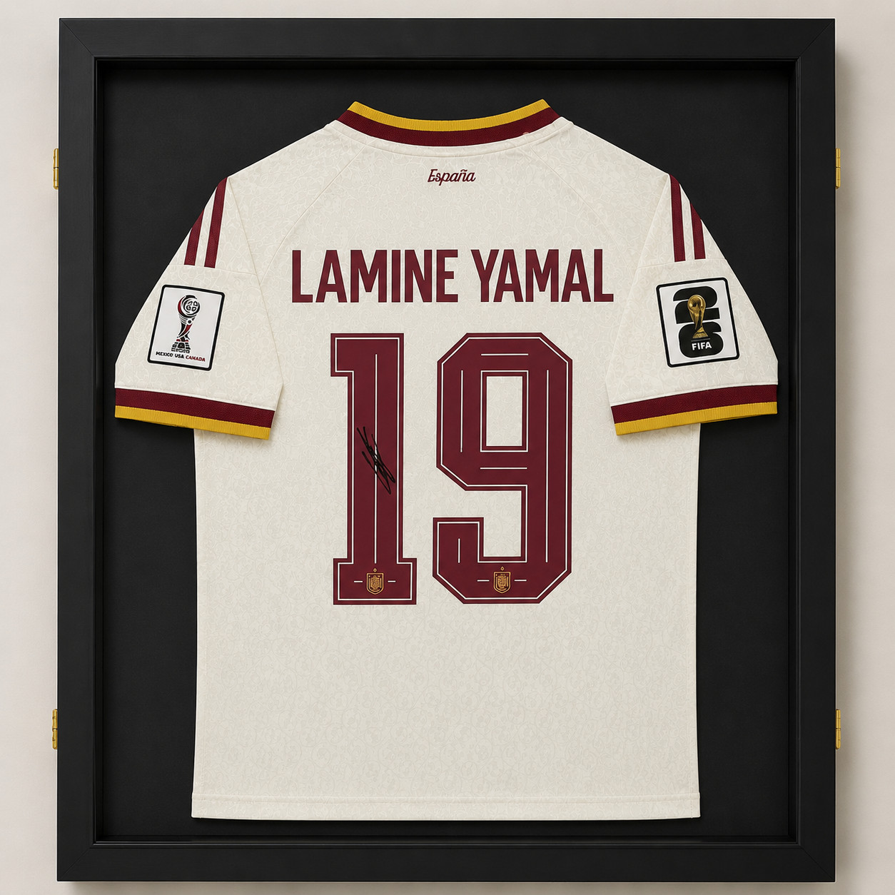 SIGNED FRAMED Lamine Yamal Spain Soccer Jersey #19 (READ)