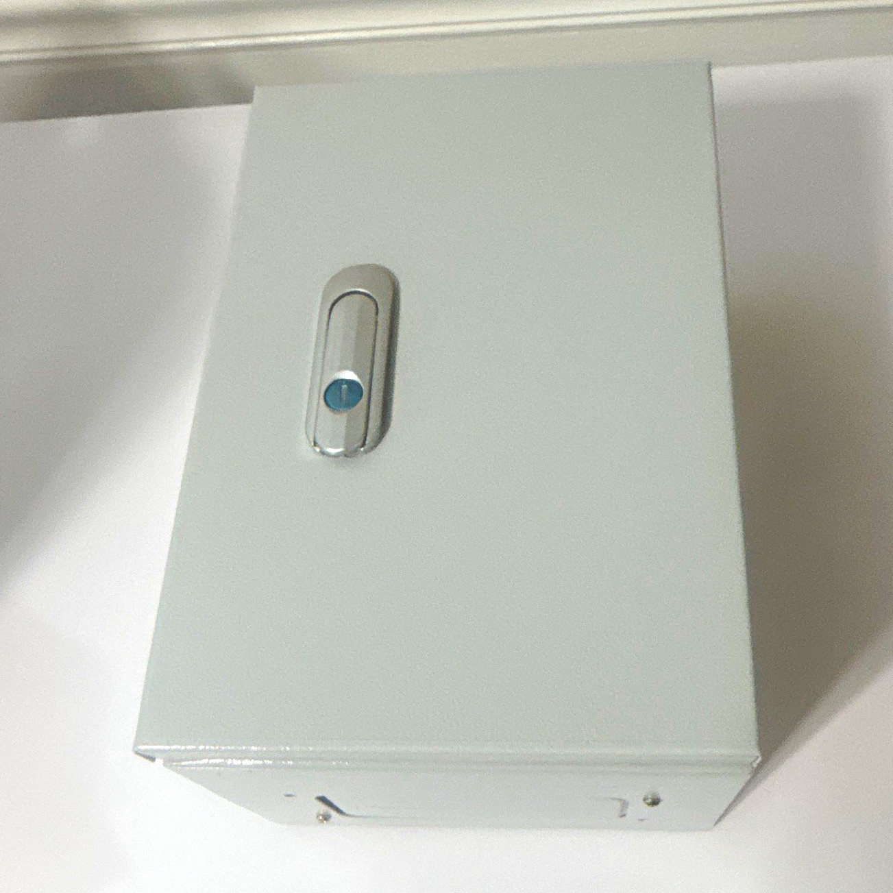 Gray Metal Lockable Electrical Enclosure Box, Hinged Door, Wall Mount