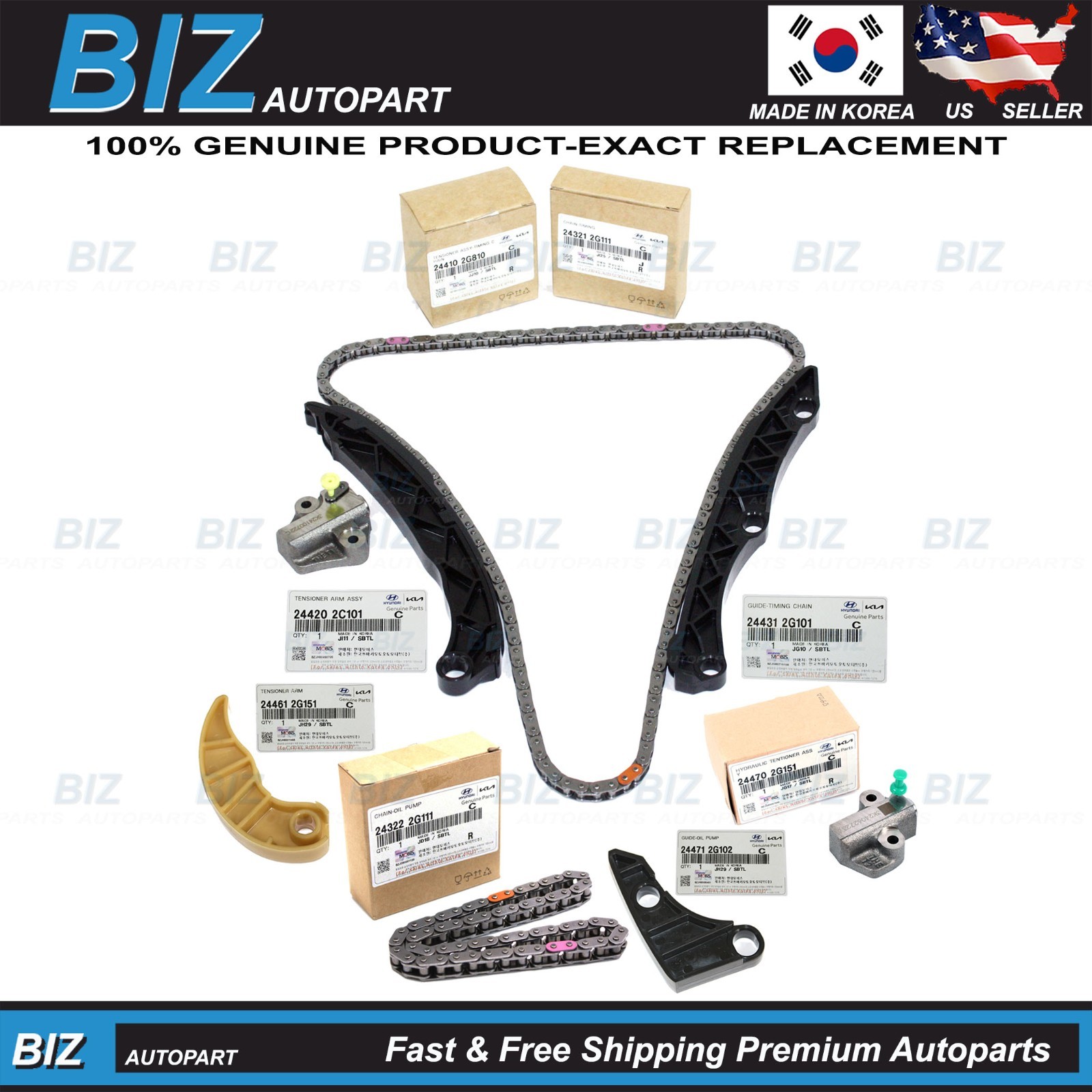 Genuine Timing Chain Kit Fits 2011-2016 Hyundai Sonata Optima Hybrid 2.4L