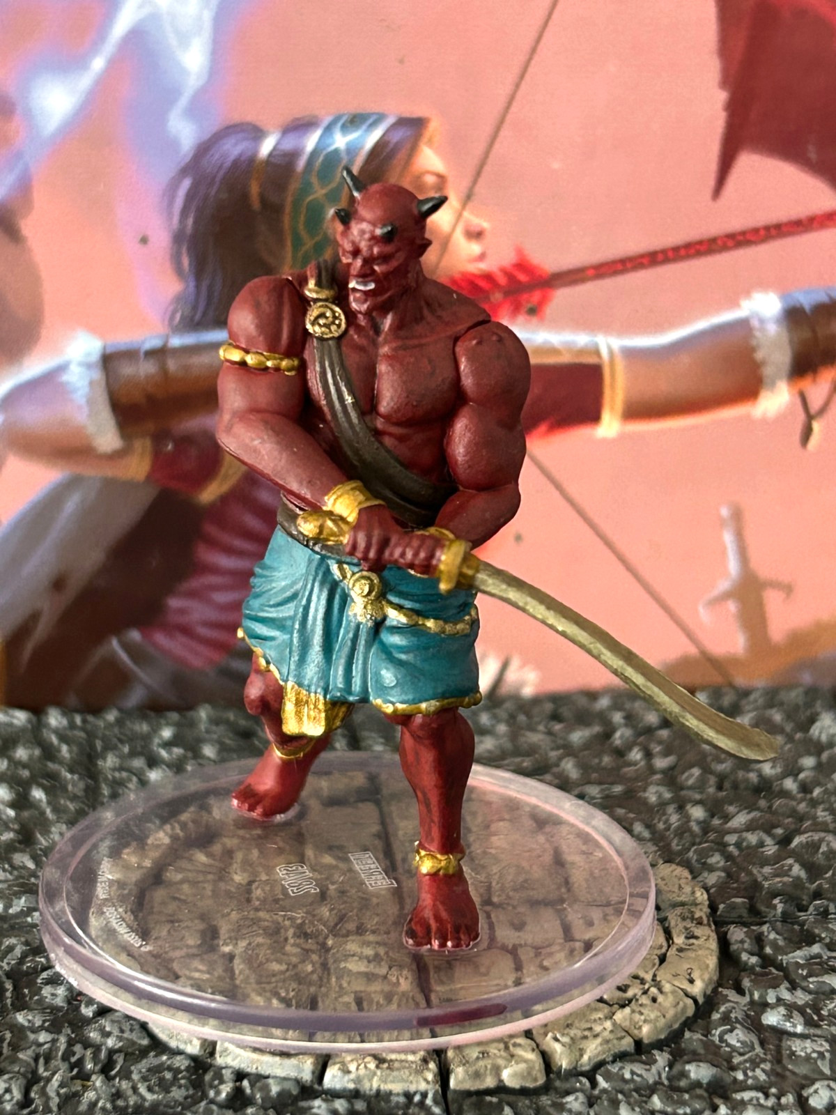 Efreeti D&D Miniature Dungeons Dragons Sand Stone 28 large fire genie djinni Efreeti D&D Miniature Dungeons Dragons Sand Stone 28 large fire genie djinni