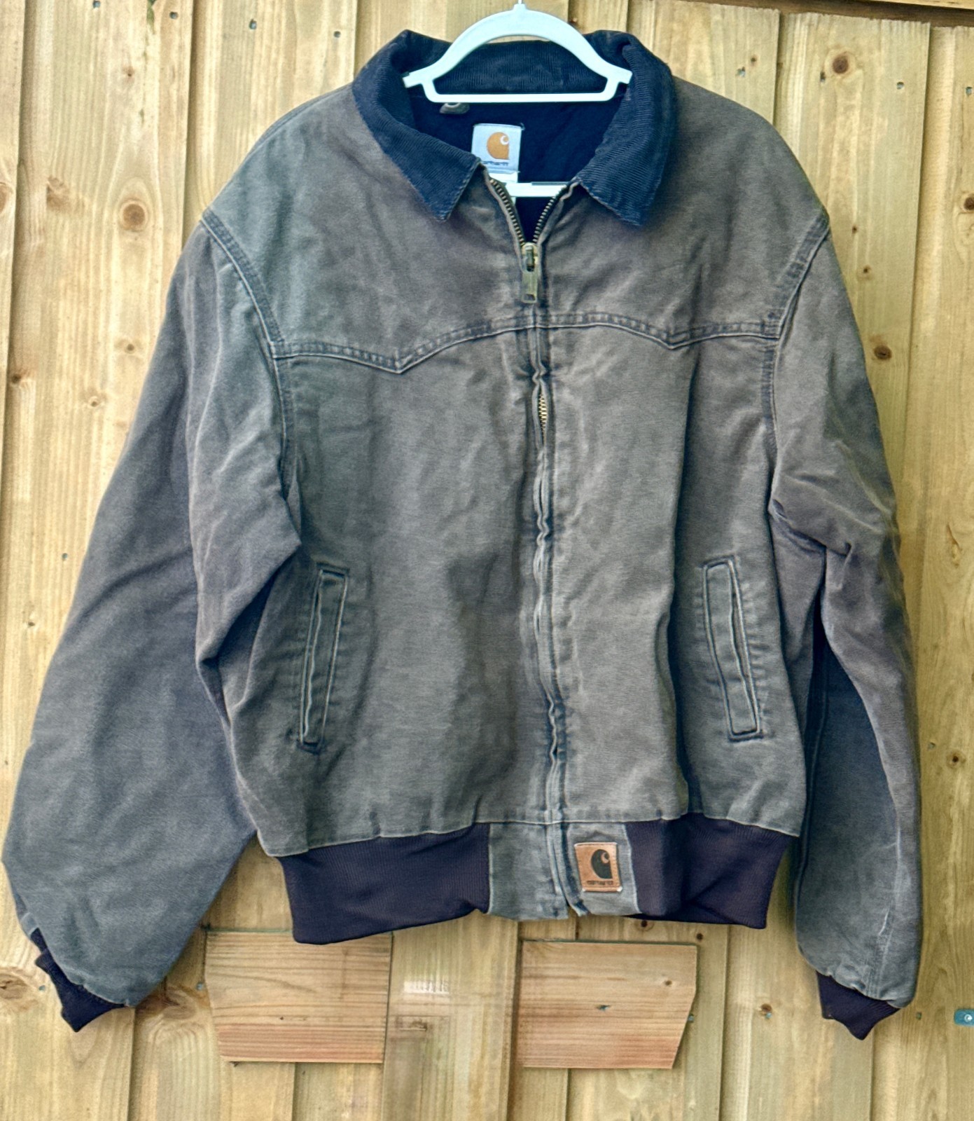 VTG Carhartt J14 CHT Santa Fe Jacket Faded Distressed Style Light Brown XL