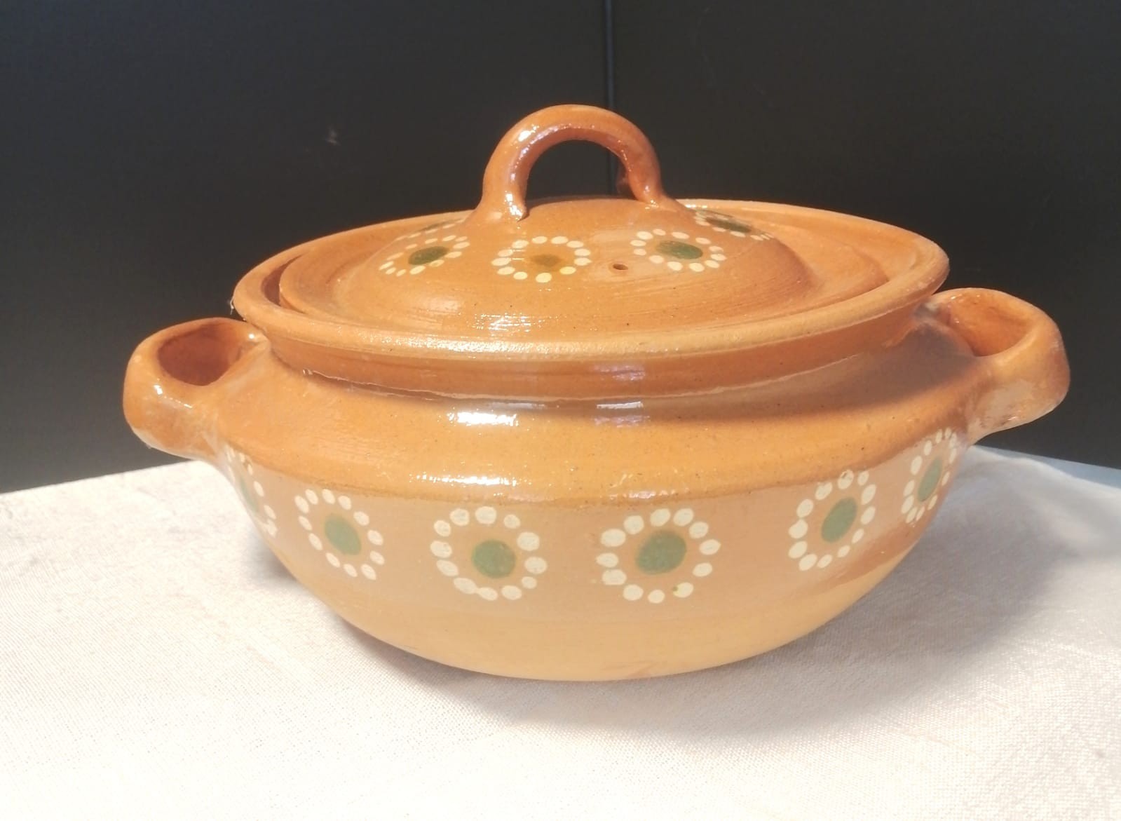 Cazuela de Barro con Tapa terracota Clay Cooking Pot w Lid Mexican Pottery