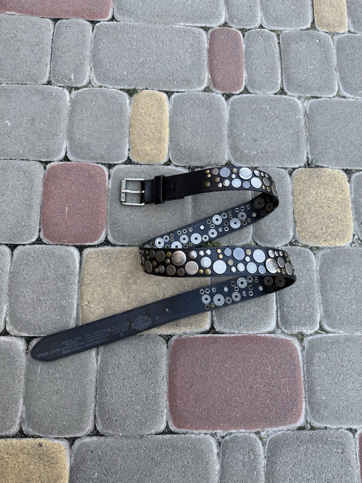 Harley Davidson Studded Leather Belt Vintage Biker Motorcycle Western