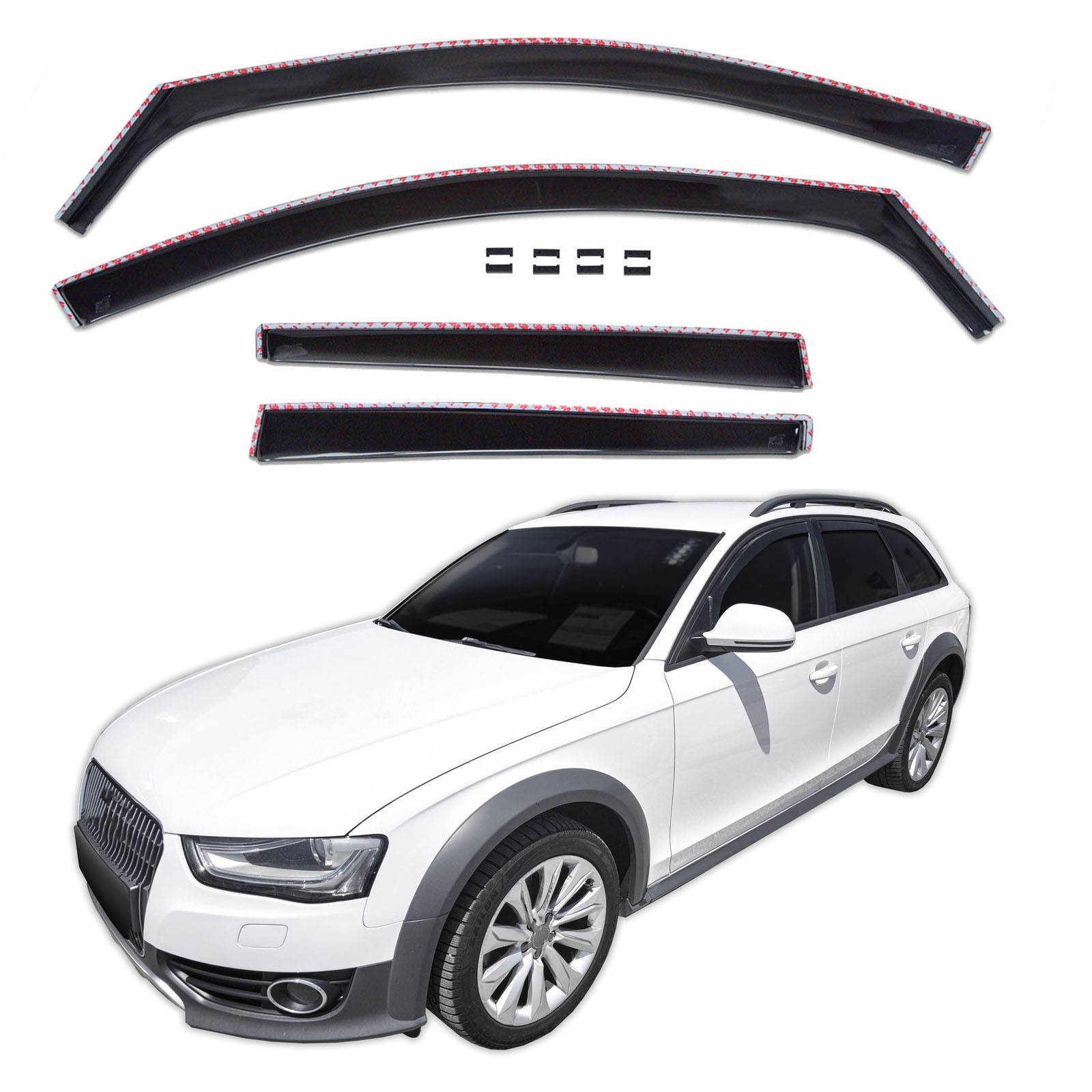 Deflectors In-Channel Vent Window Visor For Audi A4 Avant 2009-2016 Rain Guard
