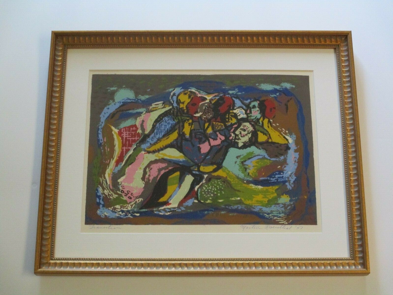 MARTIN ROSENTHAL SILKSCREEN SERIGRAPH MID CENTURY EXPRESSIONISM MODERNISM RARE