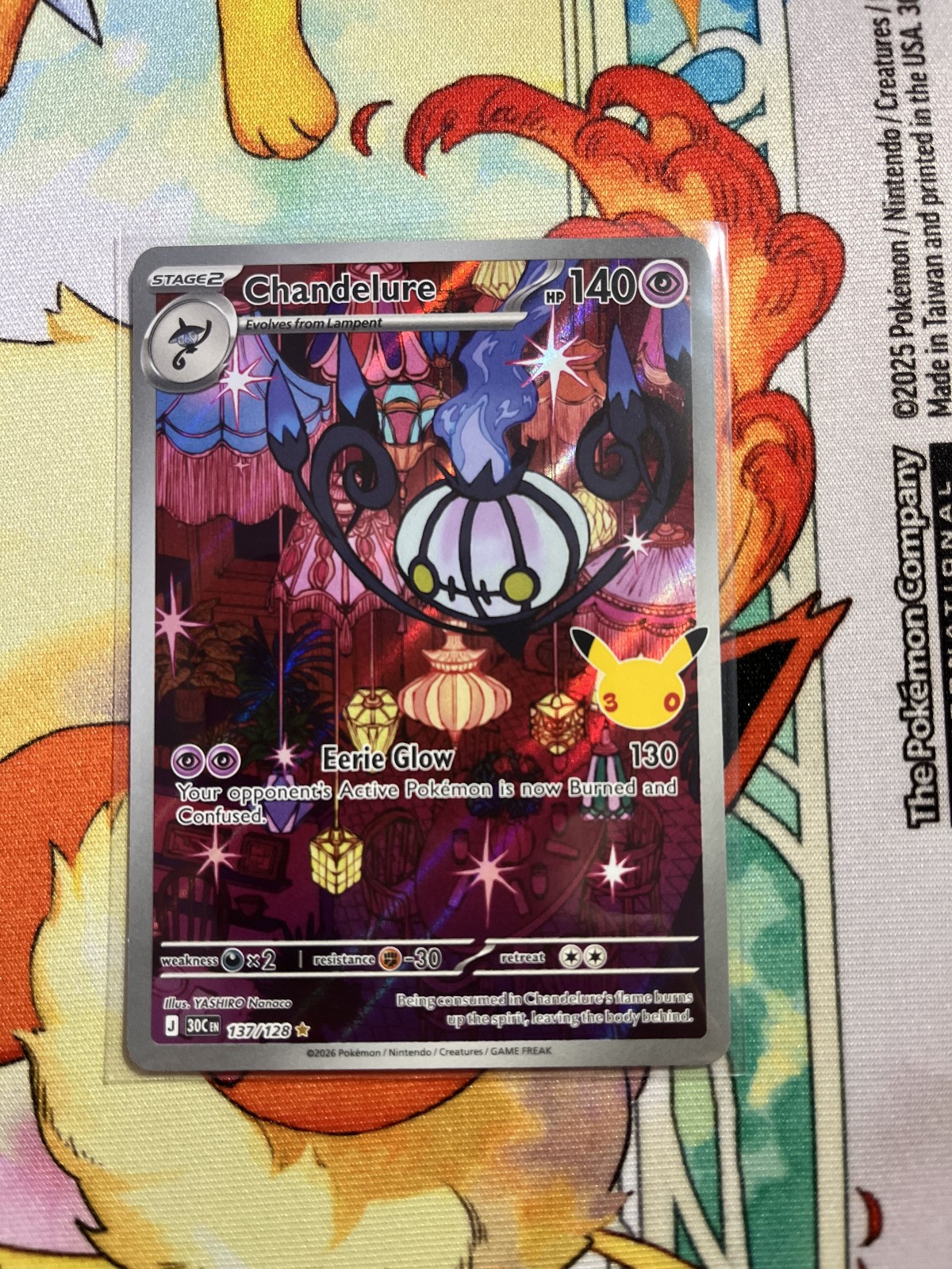 Chandelure 137/128 Holo Full Art Illustration rare 30th Celebrations Pokemon TCG
