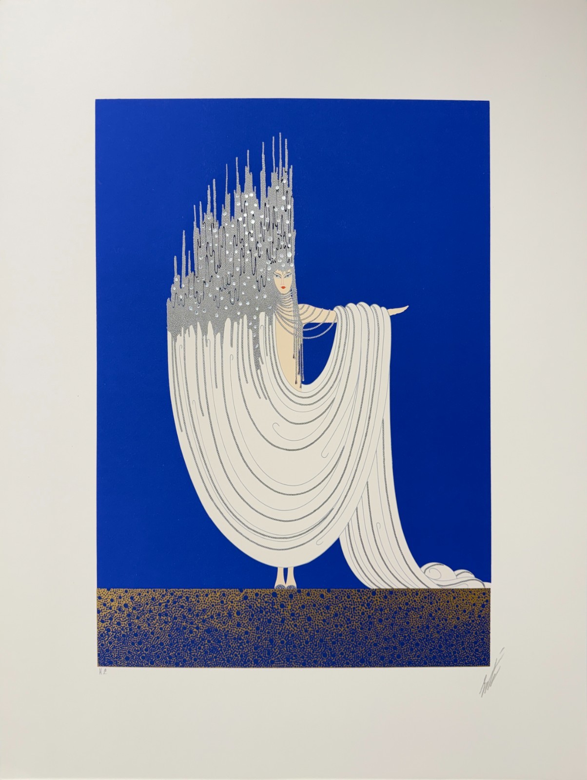 Erte The Arctic Sea Serigraph 1981 Signed Art Deco Romain de Tirtoff