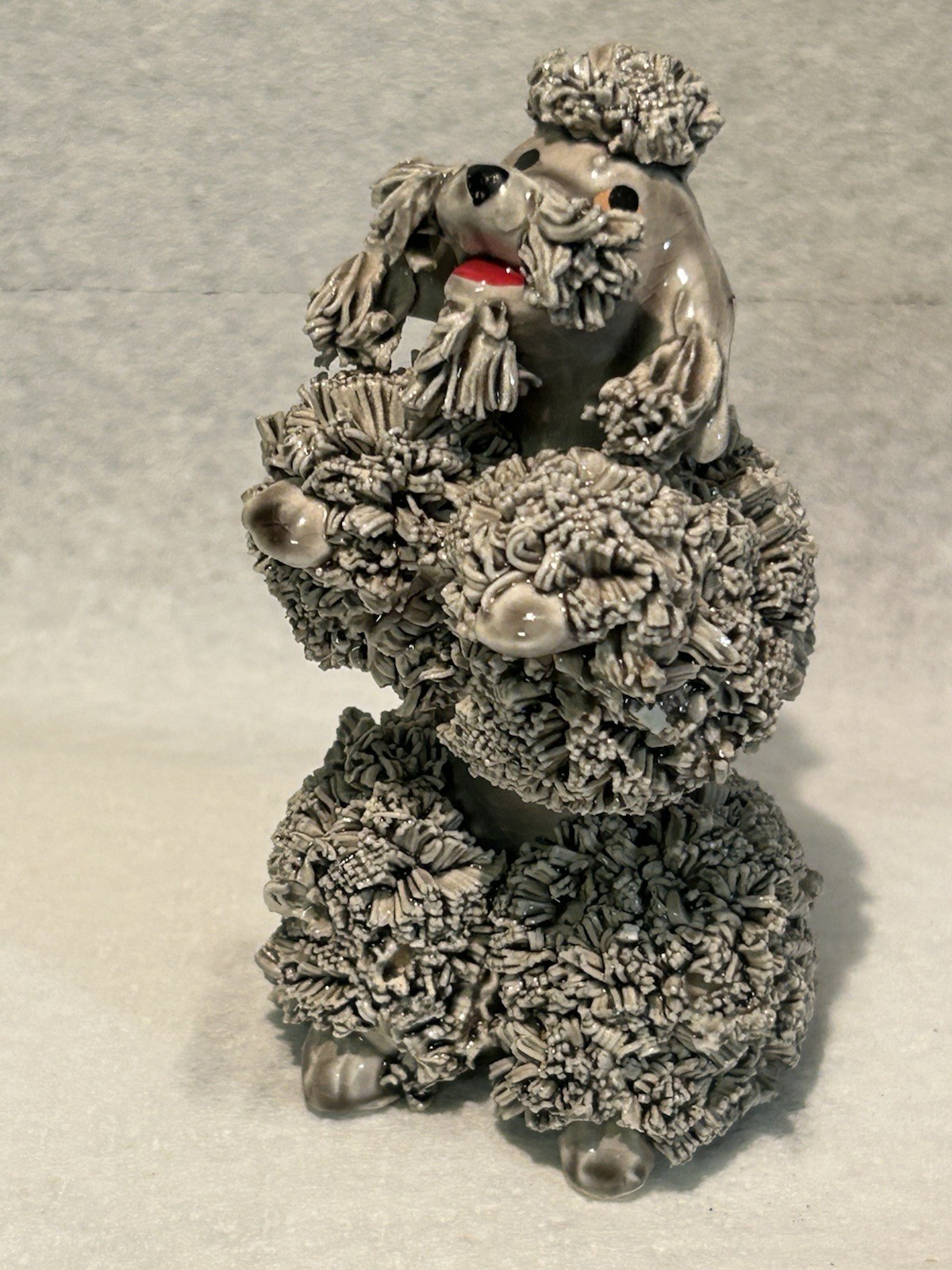 Vintage Grey Spaghetti Poodle Dog Figurine Vintage Grey Spaghetti Poodle Dog Figurine