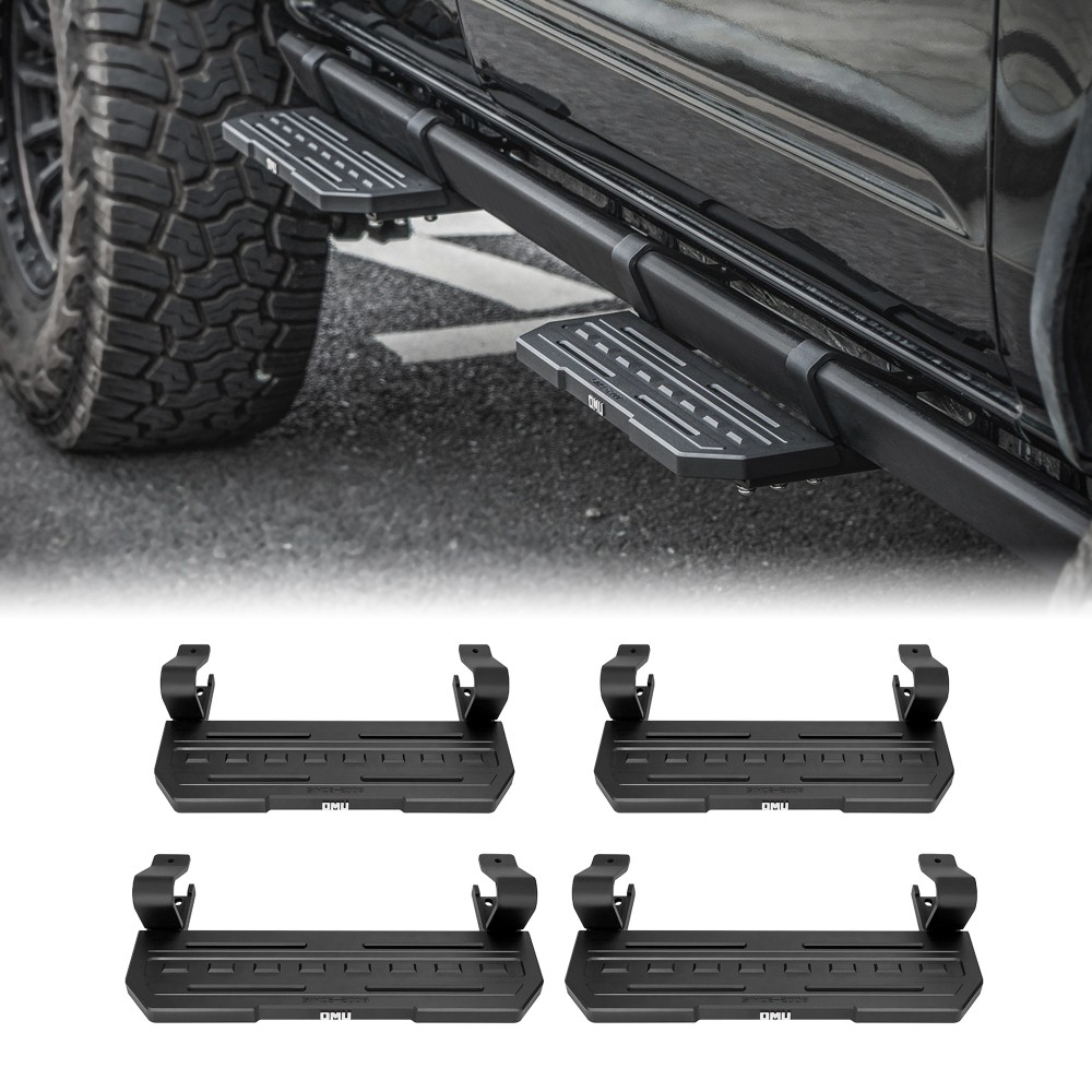 4X Aluminum Add-On Running Boards for Ford Bronco 2021-2025 with OEM Rock Rails 4X Aluminum Add-On Running Boards for Ford Bronco 2021-2025 with OEM Rock Rails
