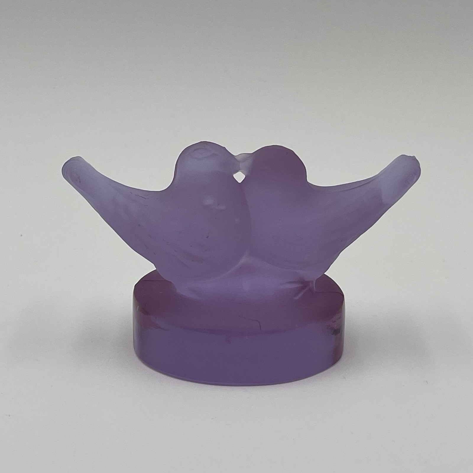 Vintage Murano Lovebirds 70s Frosted Glass Cesare Toso Purple Lavender Vintage Murano Lovebirds 70s Frosted Glass Cesare Toso Purple Lavender