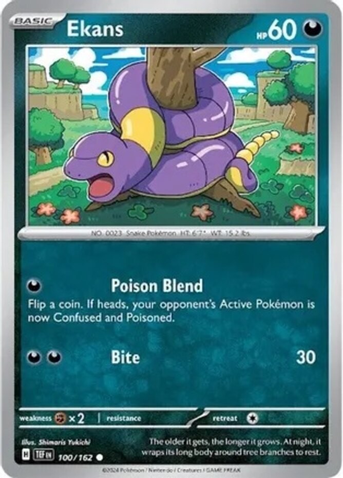 Ekans - 100/162 - Common (Near Mint) Temporal Forces - Darkness Pokémon