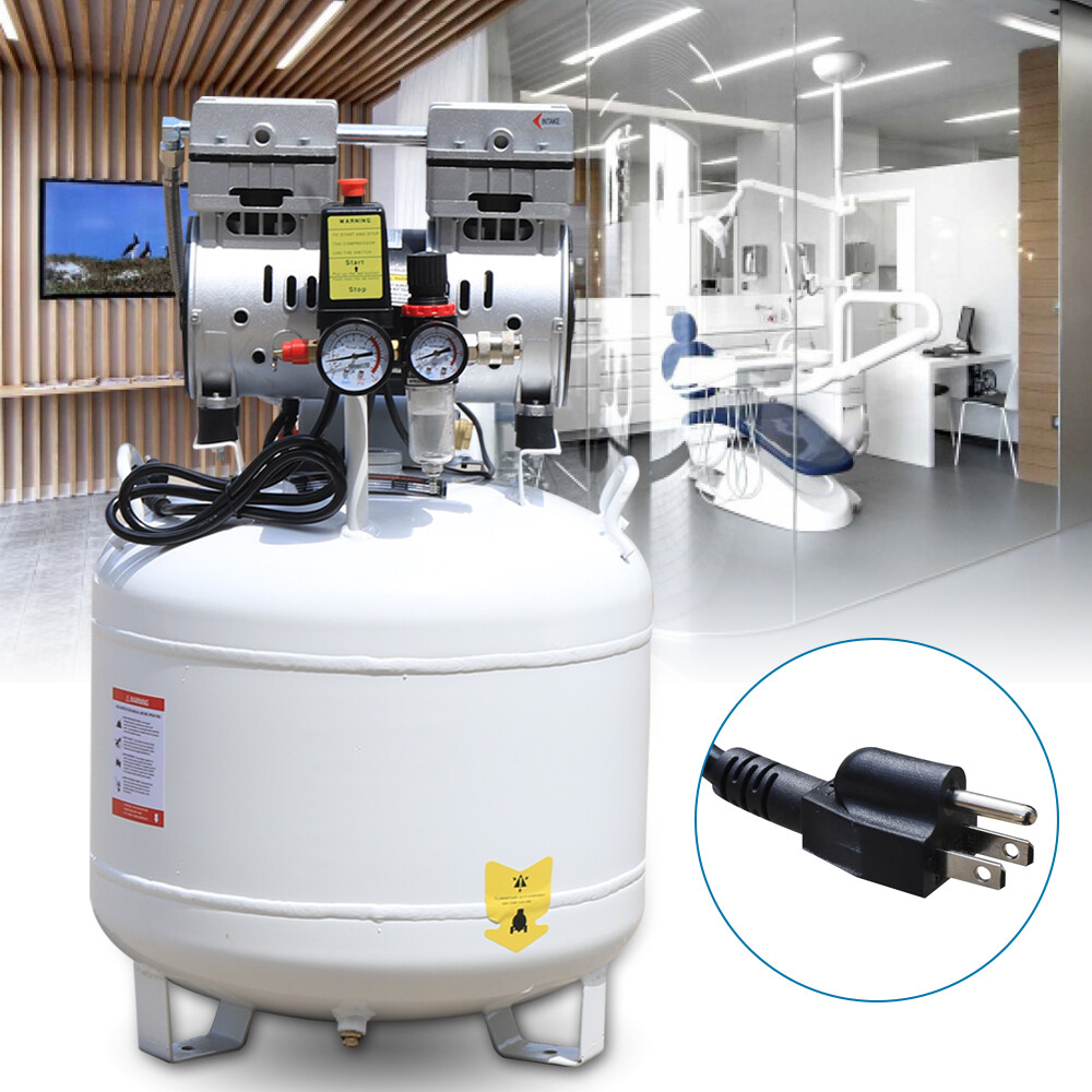 40L Oil Free Oilless Dental Medical Air Compressor 165L/min 115 PSI 750W/1HP