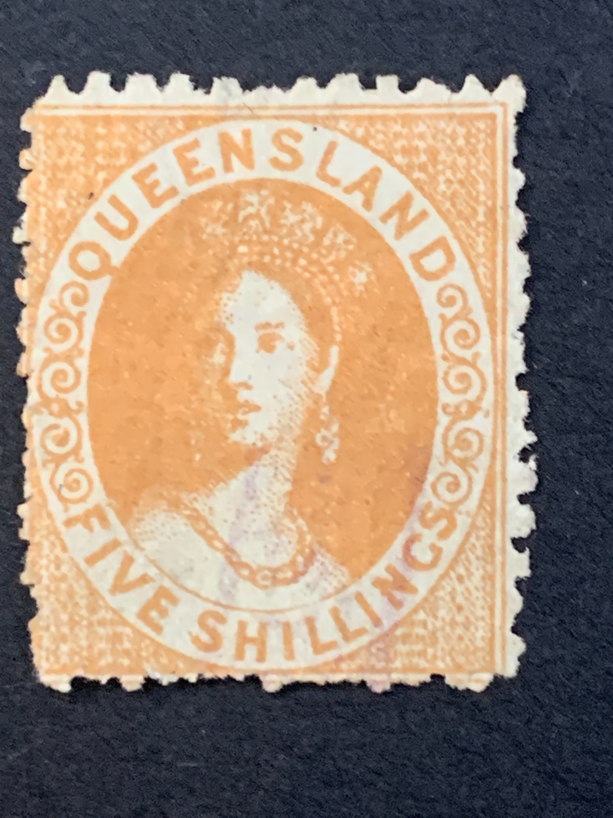Australia - Queensland - 1860-81 - Chalon Head - 5/- Rose Australia - Queensland - 1860-81 - Chalon Head - 5/- Rose
