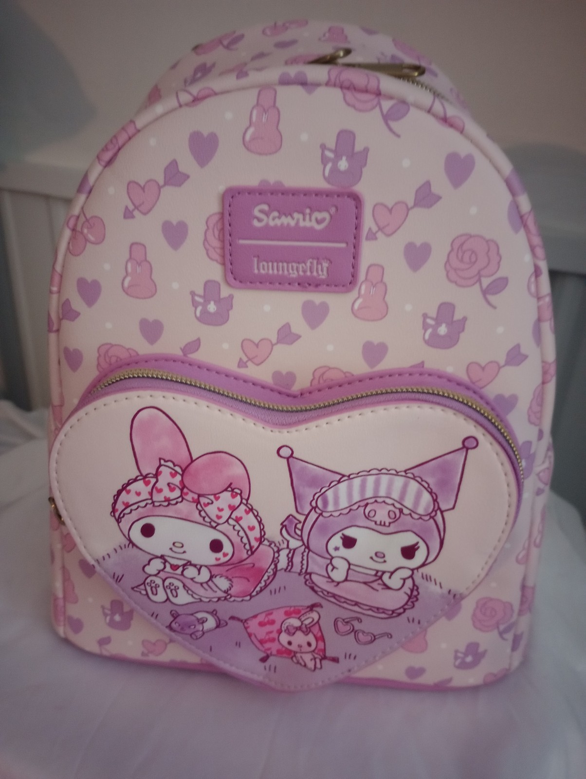 LOUNGEFLY HELLO KITTY SANRIO KUROMI MY MELODY LOVE HEART POCKET MINI BACKPACK