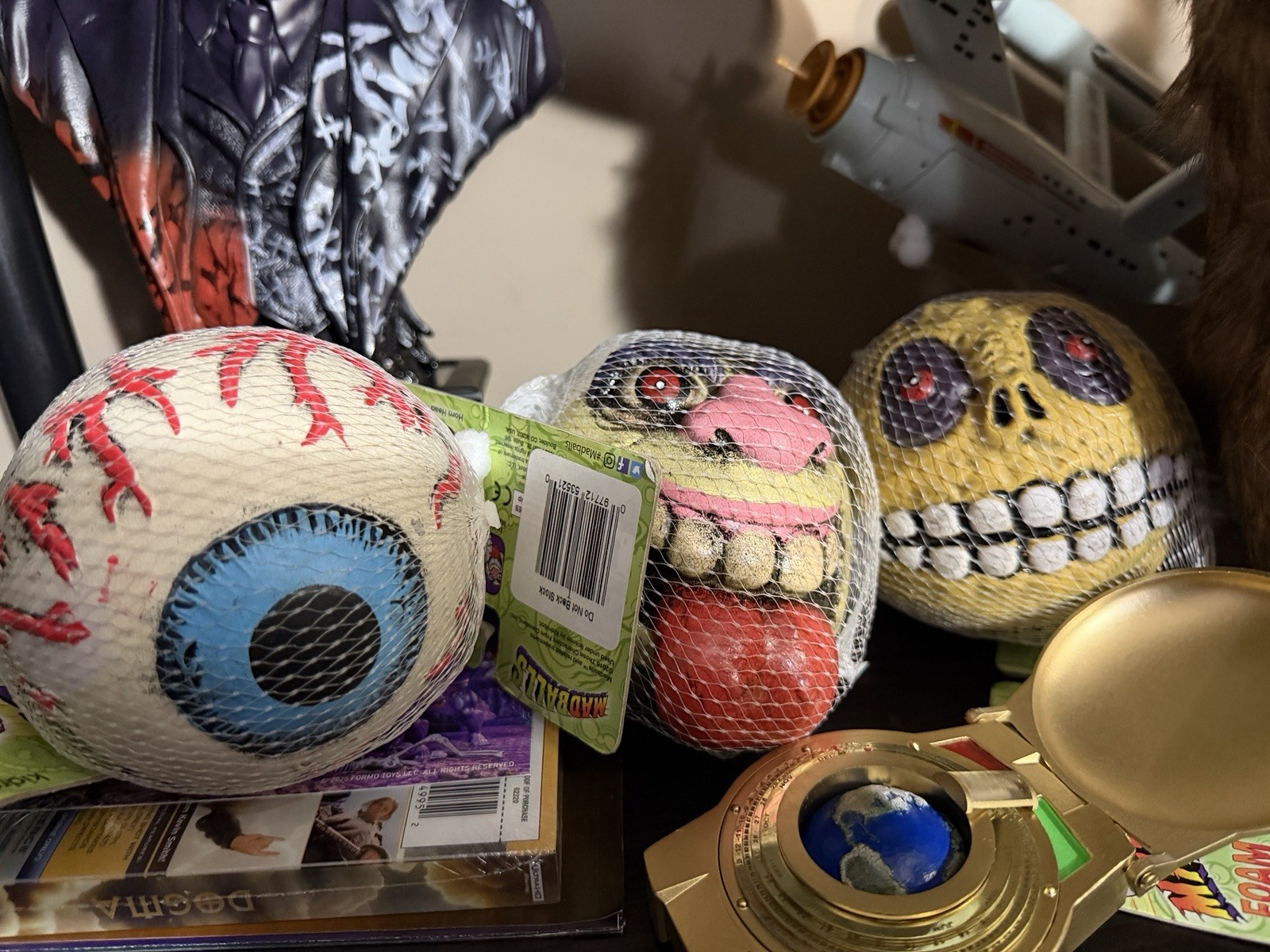 Mad Balls Lot 3 Items Oculus Screaming Skull Face - New Old Stock