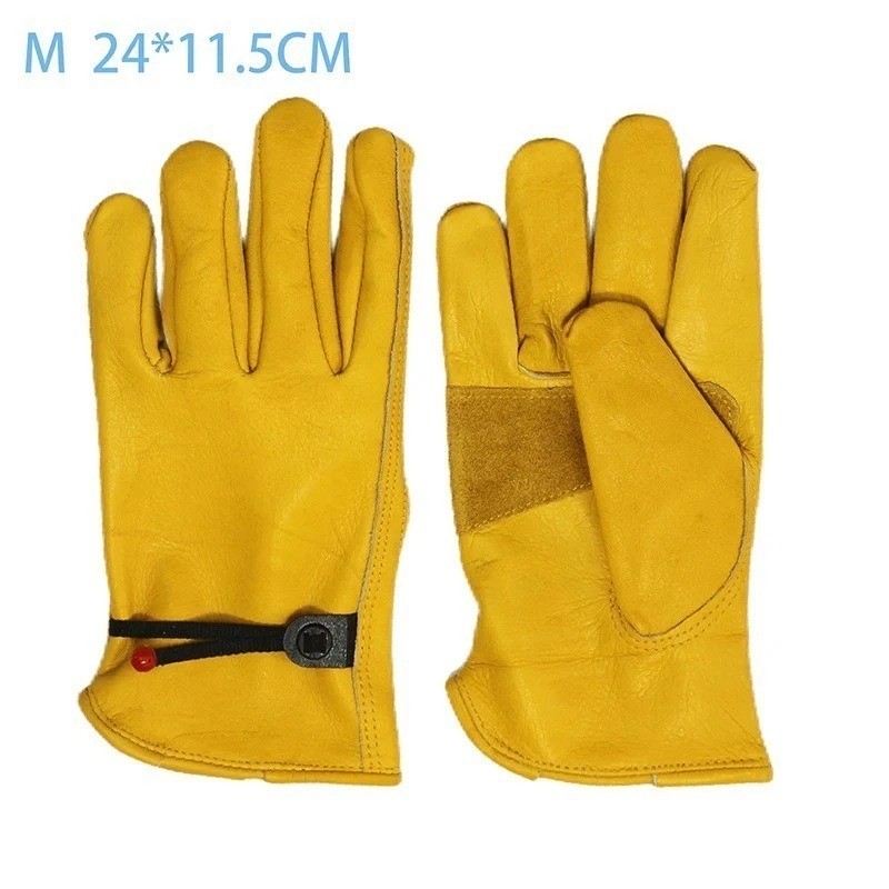 One Pair Wells Lamont Men's Leather Work Gloves Cowhide Leather, NEW