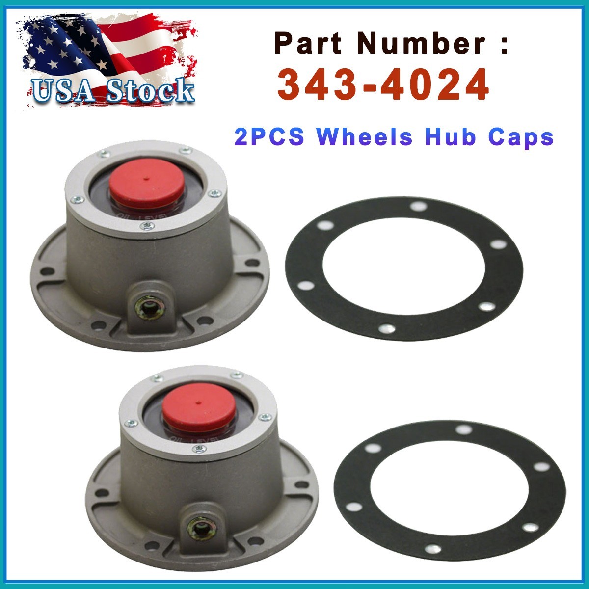 2PCS 343-4024 Aluminum Hub Cap For Steer Axle Replace Stemco 343-4024 / SKF 1612