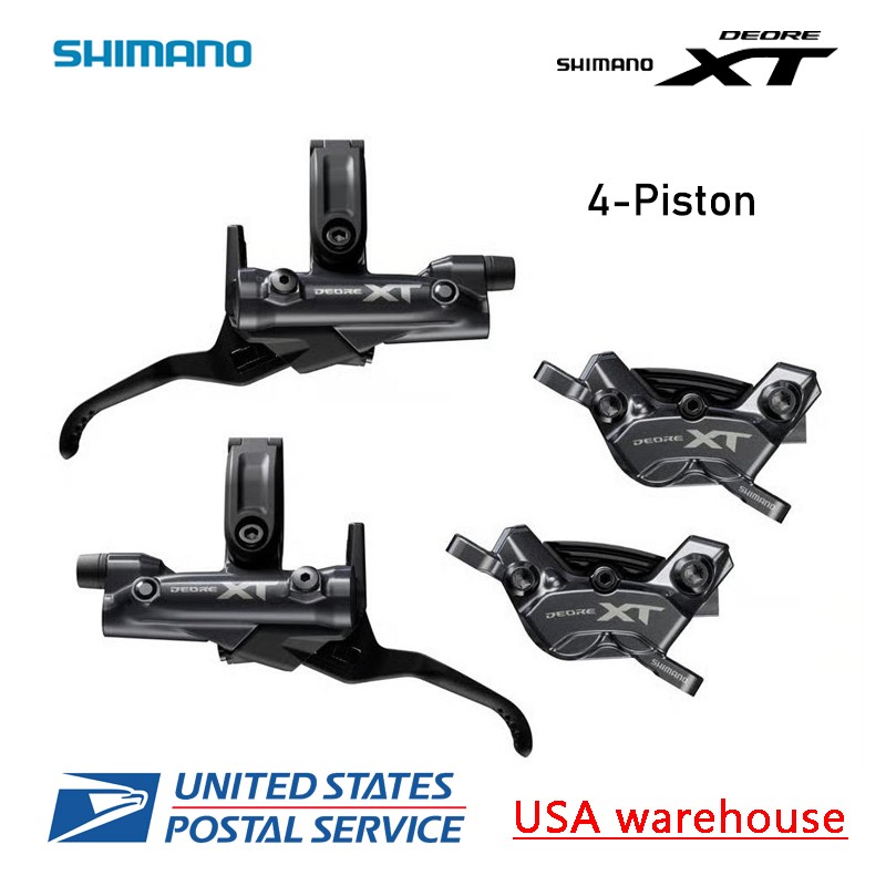 Shimano XT BL-M8200 BR-M8220 4 Piston Hydraulic Disc Brake Set Front & Rear MTB