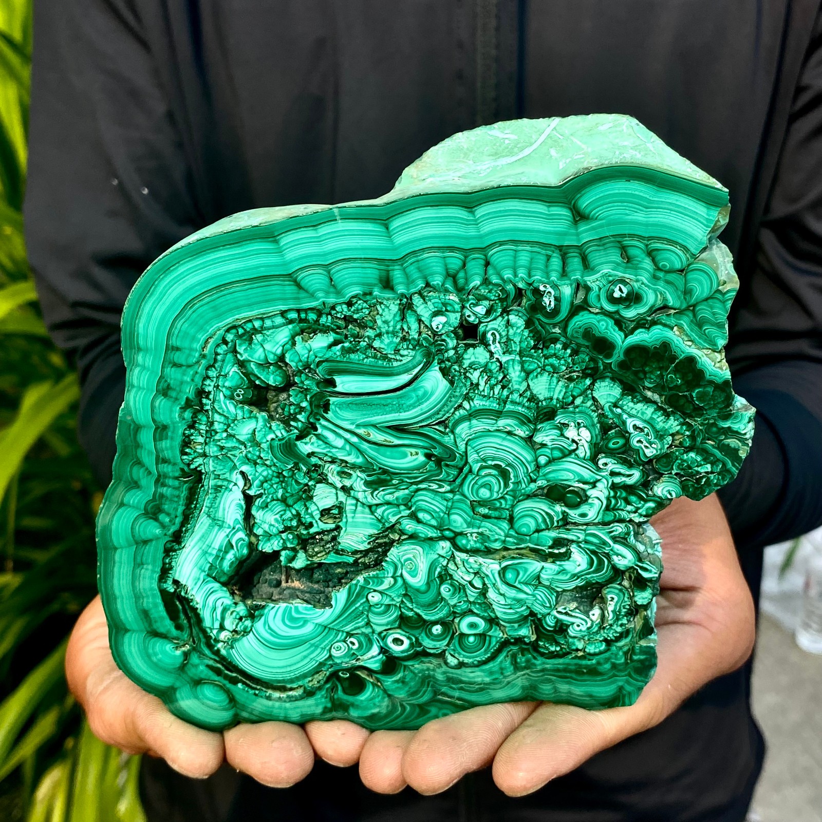 1.58LB Natural Green Malachite Crystal Flaky Pattern Ore Specimen Quartz Healing