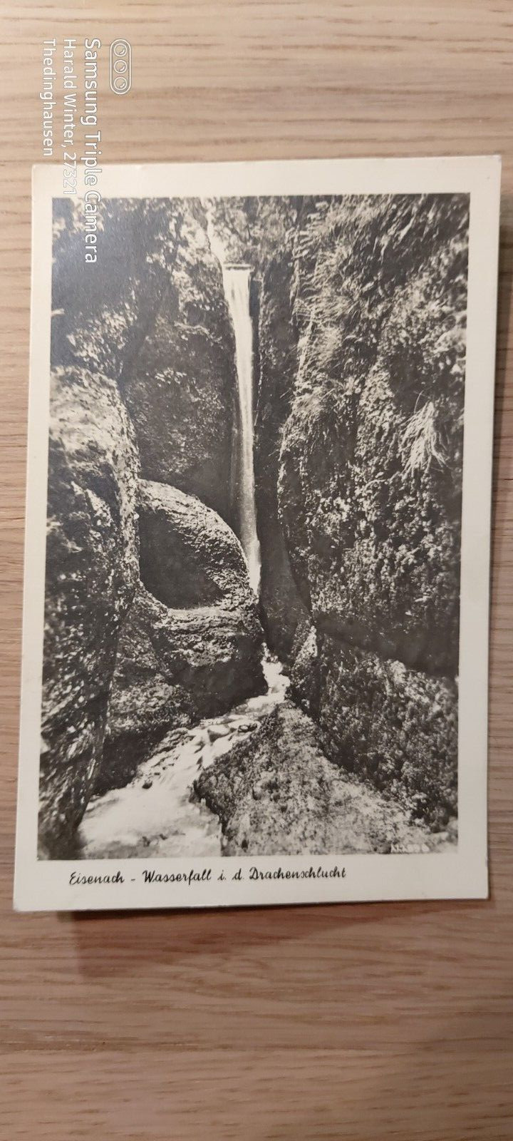 Postcard Eisenach Waterfall Dragon Gorge 04.11.1952 ungel_3