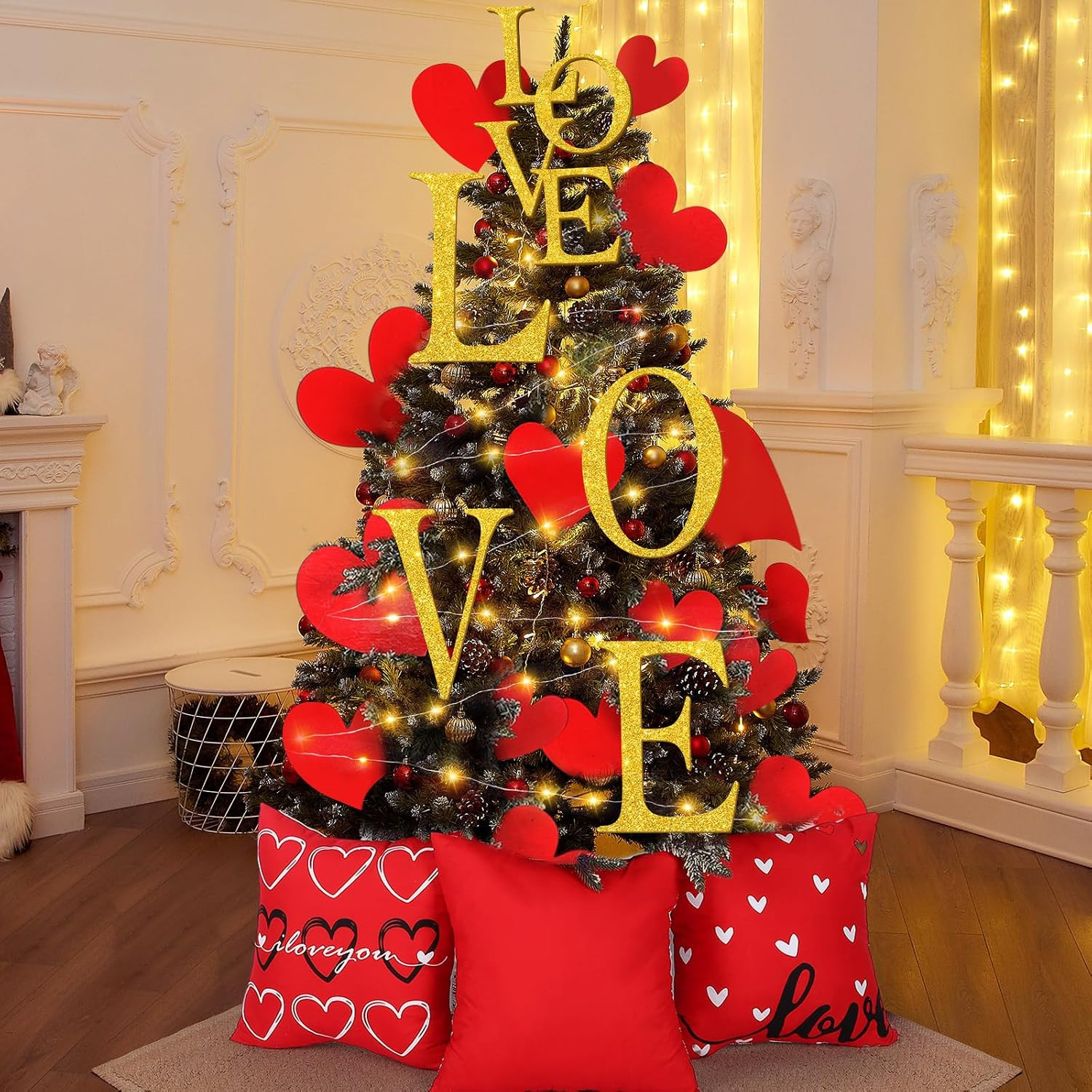 HunnmingRe 17 Pcs Valentines Day Decoration Tree Ornament Extra Large Love Tree HunnmingRe 17 Pcs Valentines Day Decoration Tree Ornament Extra Large Love Tree