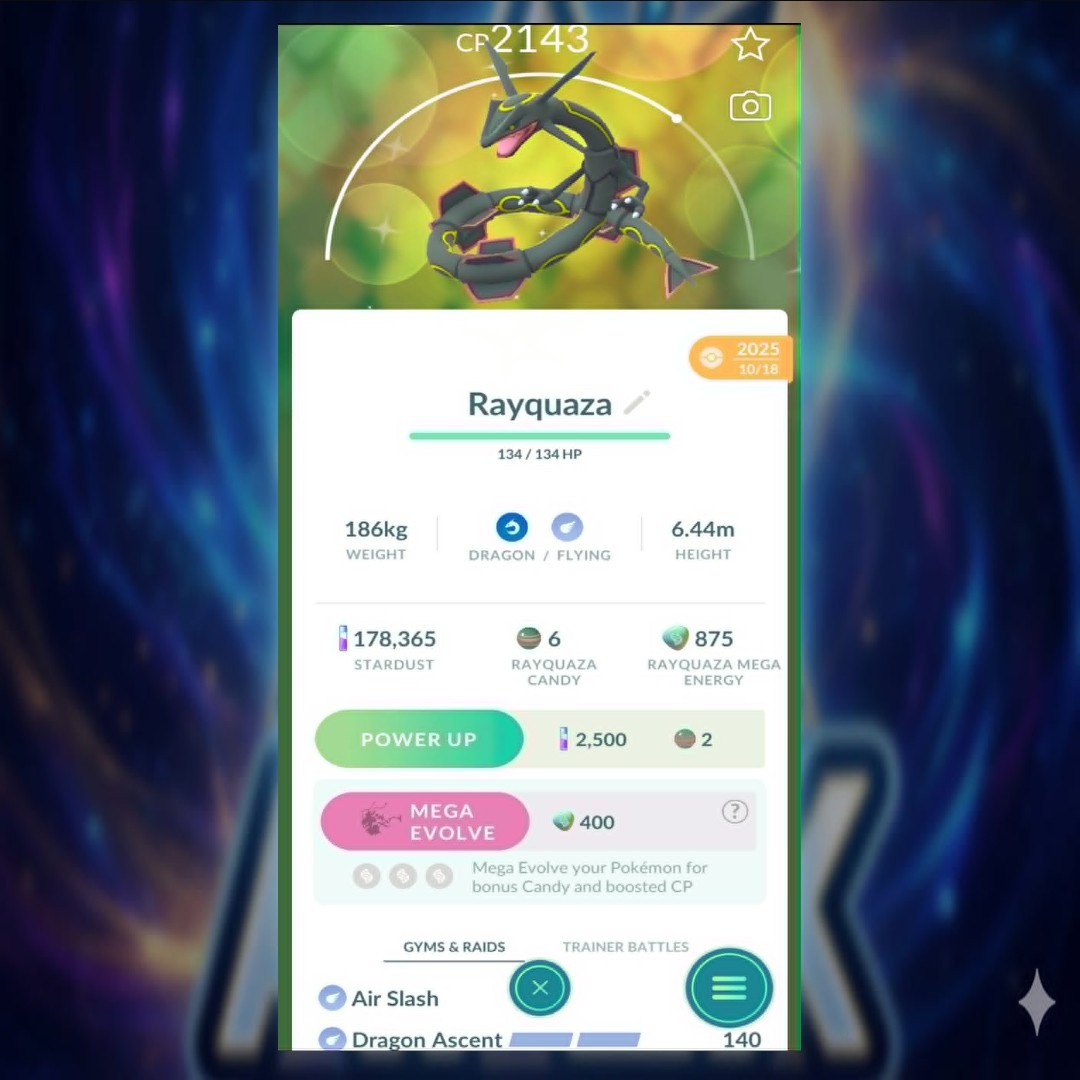 Shiny Rayquaza - Dragon Ascent - 20k Star.d or P T C