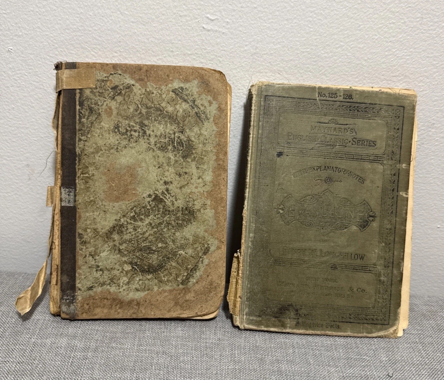 Pair of Primitive Hardcover ANTIQUE SCHOOL BOOKS Late 1800s Decor Classroom Home Pair of Primitive Hardcover ANTIQUE SCHOOL BOOKS Late 1800s Decor Classroom Home