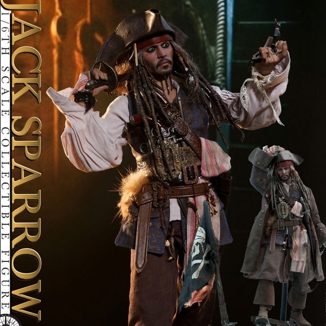 Pirates Caribbean Jack Sparrow Hot Toys DX15 1/6 Movie Masterpiece Figure Japan