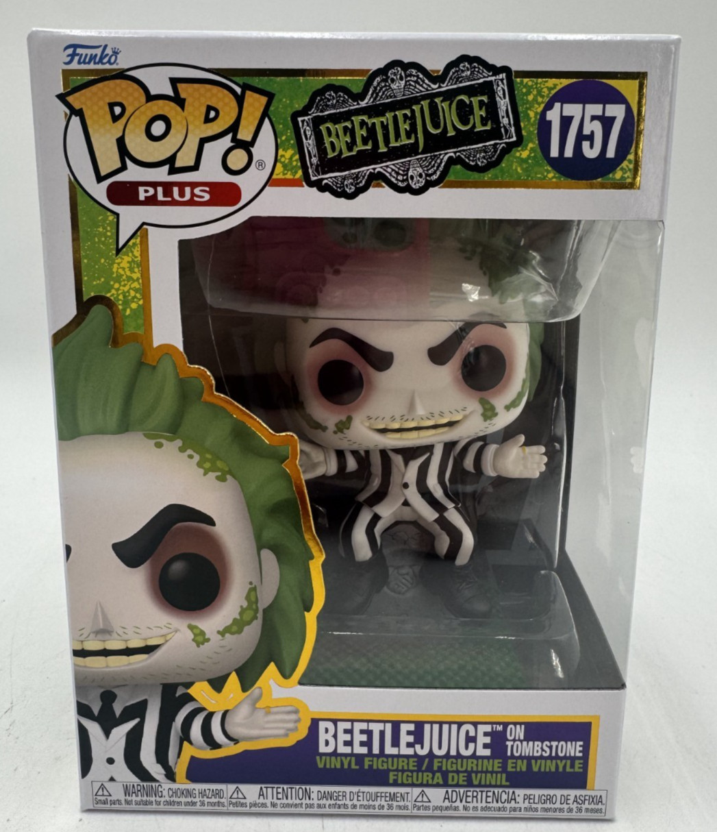 Funko Pop PLUS Beetlejuice, Beetlejuice On Tombstone #1757 - NEW