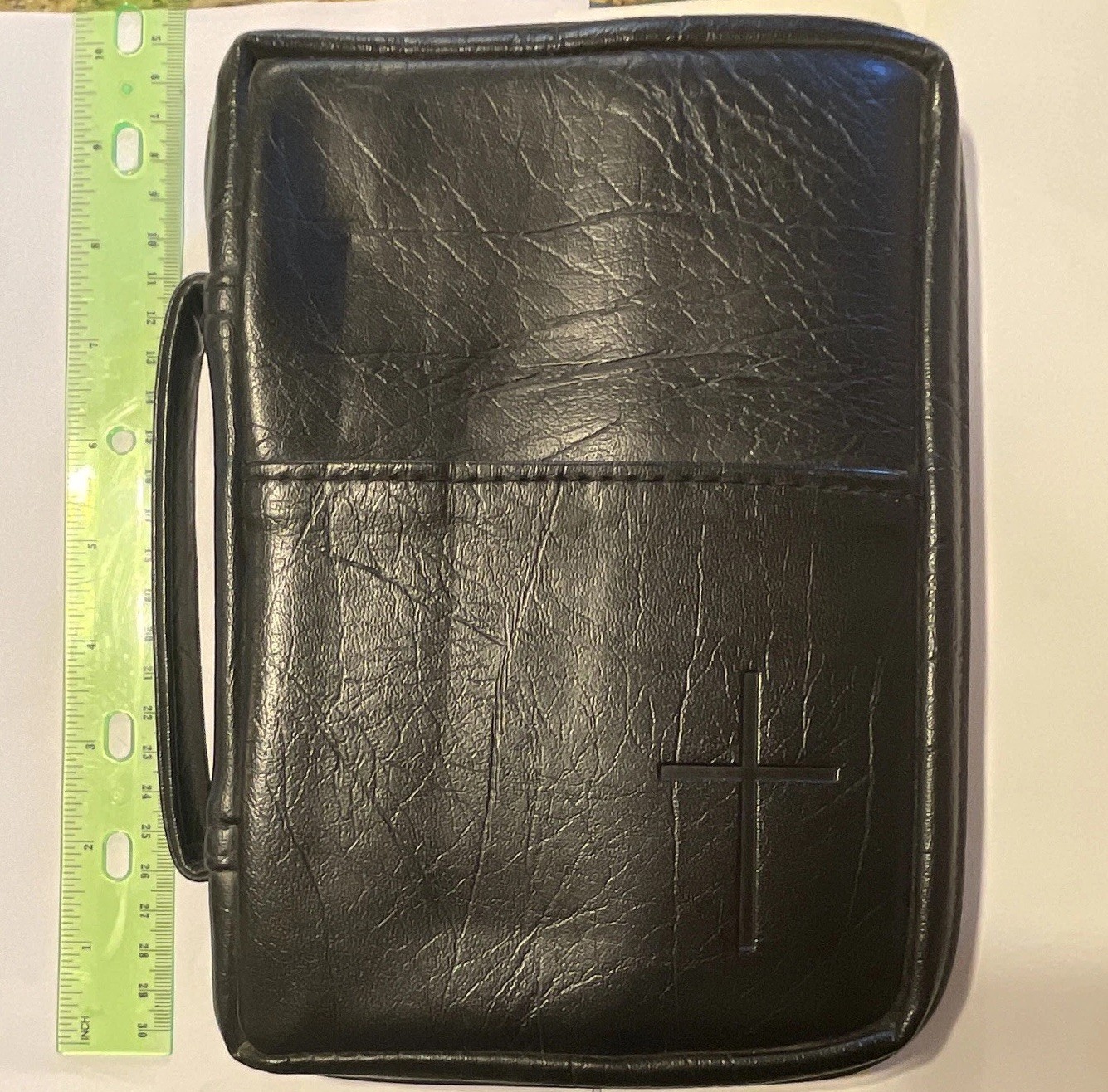 1987 King James Version Ultra Thin Bible W Case Black Premium Bonded Leather ￼