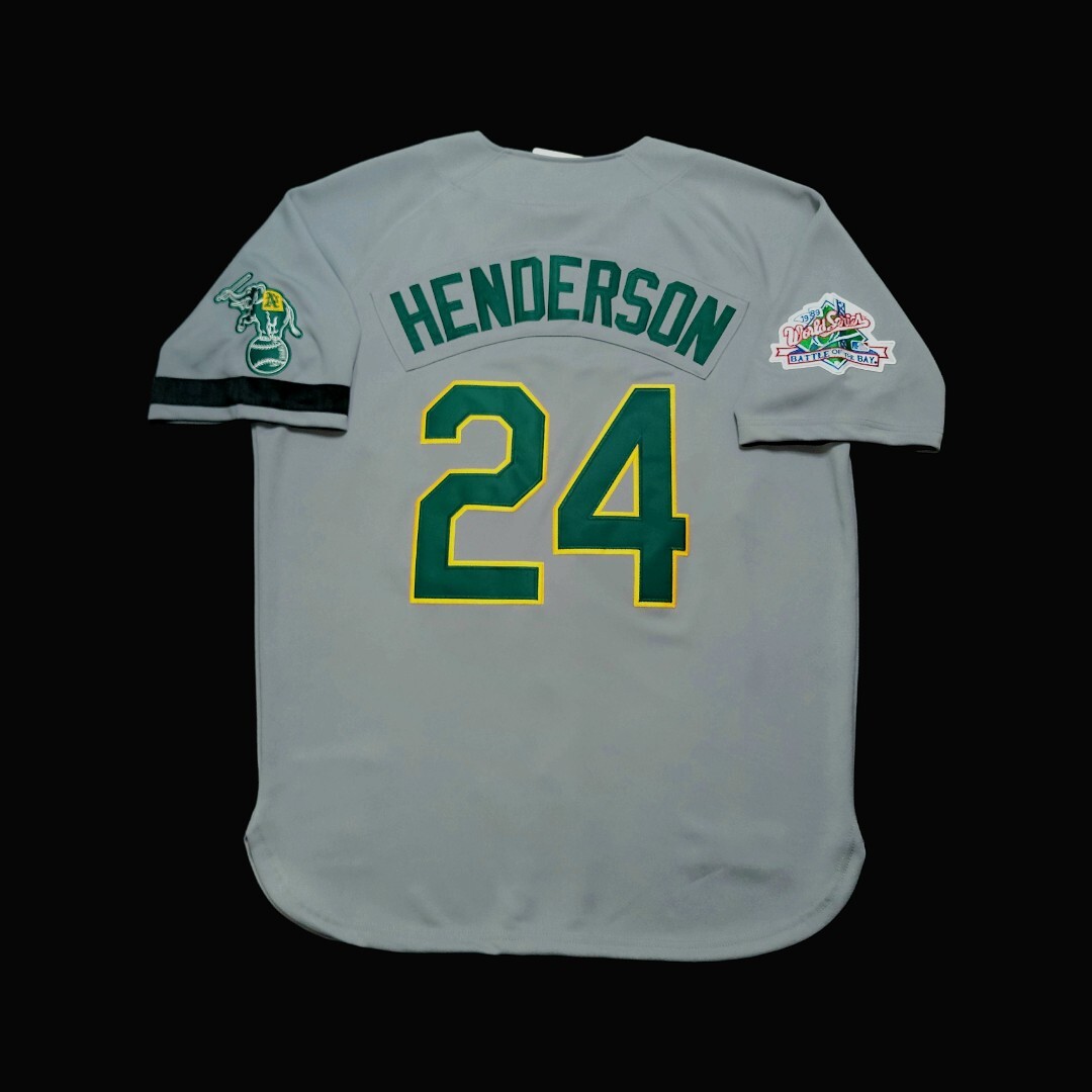 Rickey Henderson Oakland A\'s Athletics 1989 Road Gray Men\'s Baseball Jersey