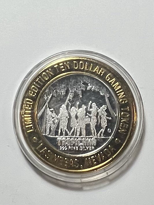 Ten Dollar Las Vegas Tropicana Blue Macaw silver Gaming Token Ten Dollar Las Vegas Tropicana Blue Macaw silver Gaming Token