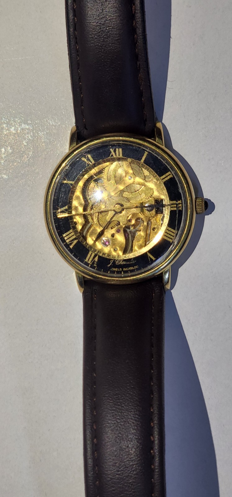 Vintage J. Chevalier Skeleton Hand-Wind Watch - 17 Jewels Semag BS 95 Swiss Made Vintage J. Chevalier Skeleton Hand-Wind Watch - 17 Jewels Semag BS 95 Swiss Made