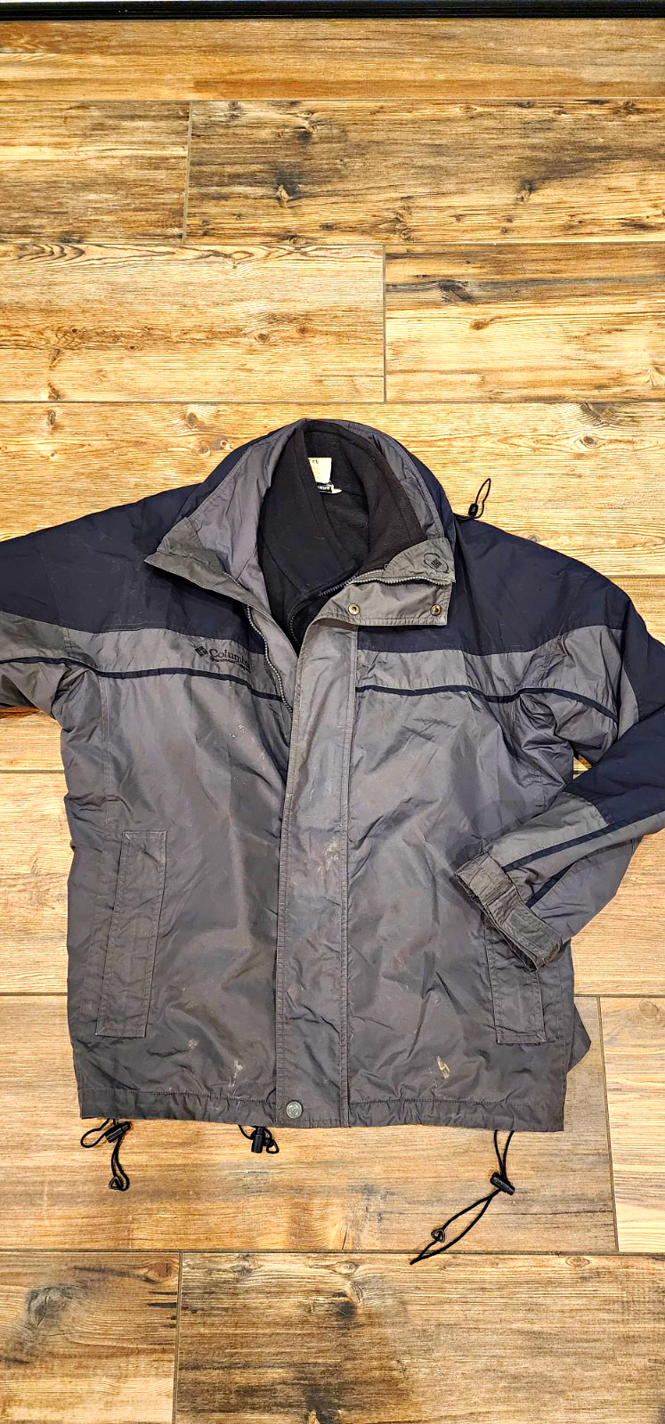 Columbia Men\'s 3-in-1 Full Zip Jacket Gray/Black Colorblock Size L Columbia Men\'s 3-in-1 Full Zip Jacket Gray/Black Colorblock Size L
