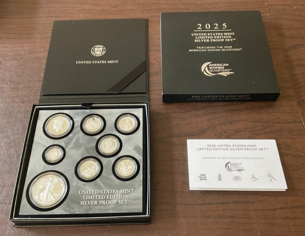 2025-S Limited Edition Silver 8-Coin Proof Set (Box and CoA)