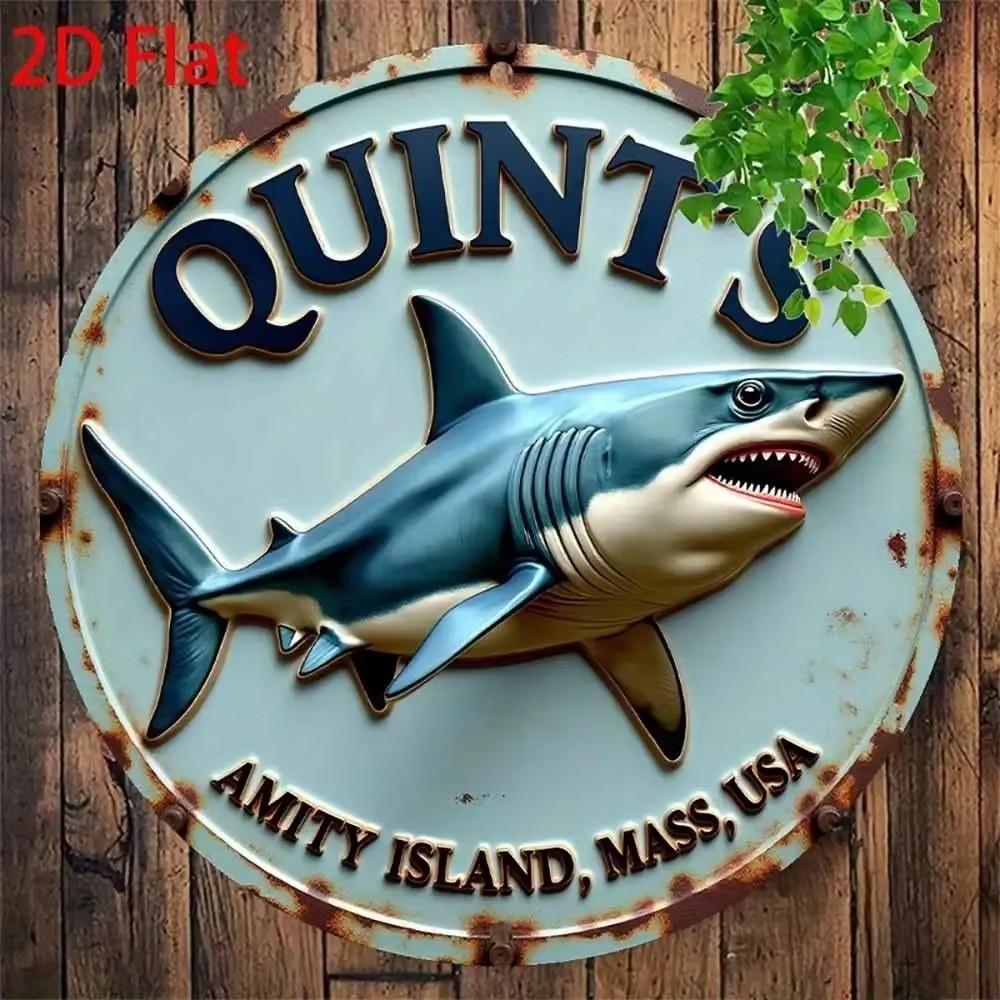 CIFbuy Jaws Movie Amity Island Shark Metal Sign Vintage RetroTin Sign Wall Decor CIFbuy Jaws Movie Amity Island Shark Metal Sign Vintage RetroTin Sign Wall Decor