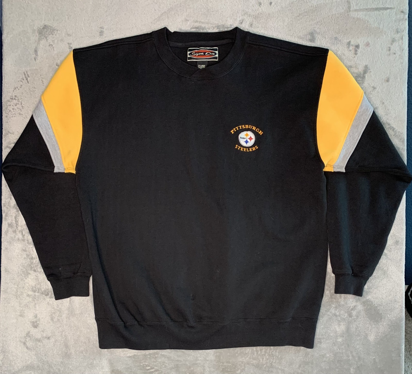 Vintage Pittsburgh Steelers Sweatshirt Mens XL Black NFL Football Crewneck