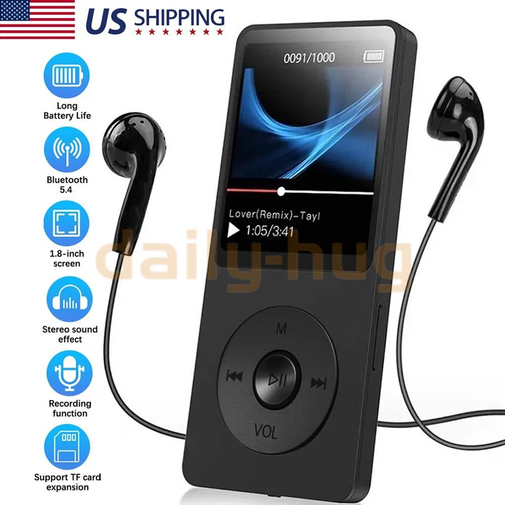 Bluetooth MP4/MP3 Lossless Music Player FM Radio Recorder Sports Support 128GB