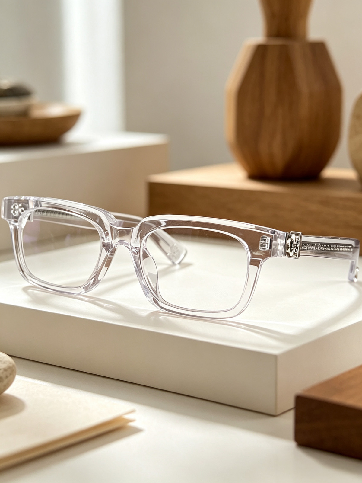 Chrome Hearts See You in Tea Transparent Frame Clear Lens Square Eyeglasse