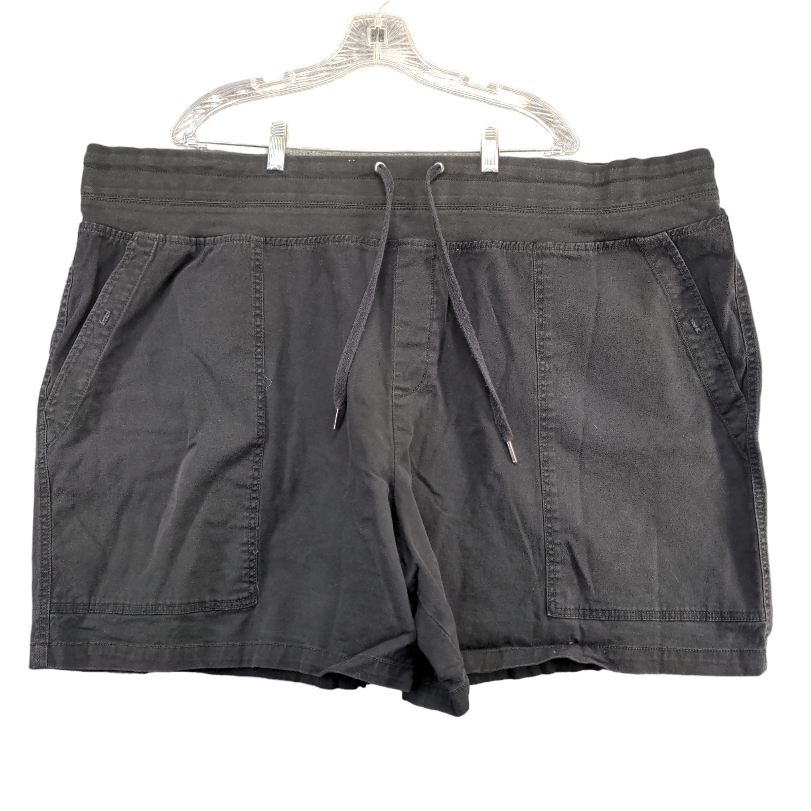 Terra & Sky Women\'s Chino Shorts Black Size 4X 28W-30W Cotton Blend