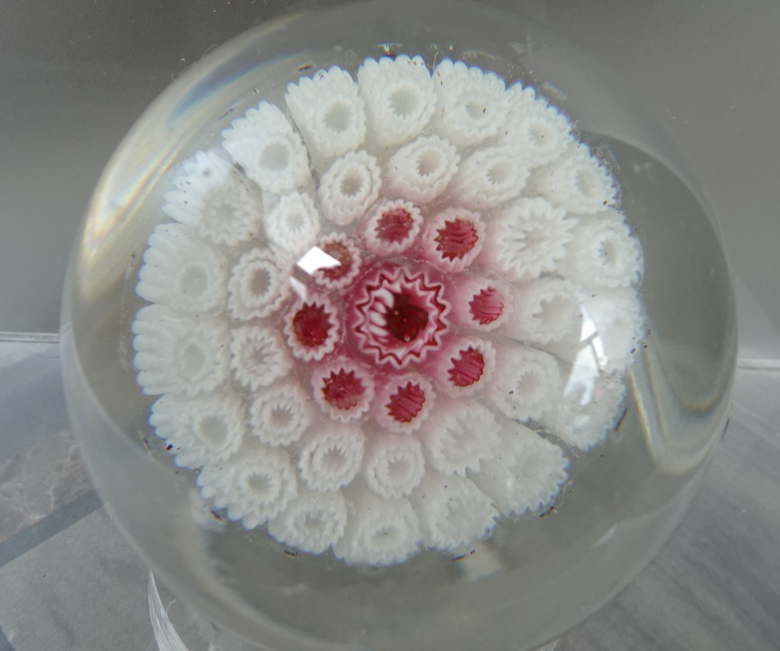 Rare Antique Gillinder & Sons Glass Concentric Millefiori Paperweight 1860\'s