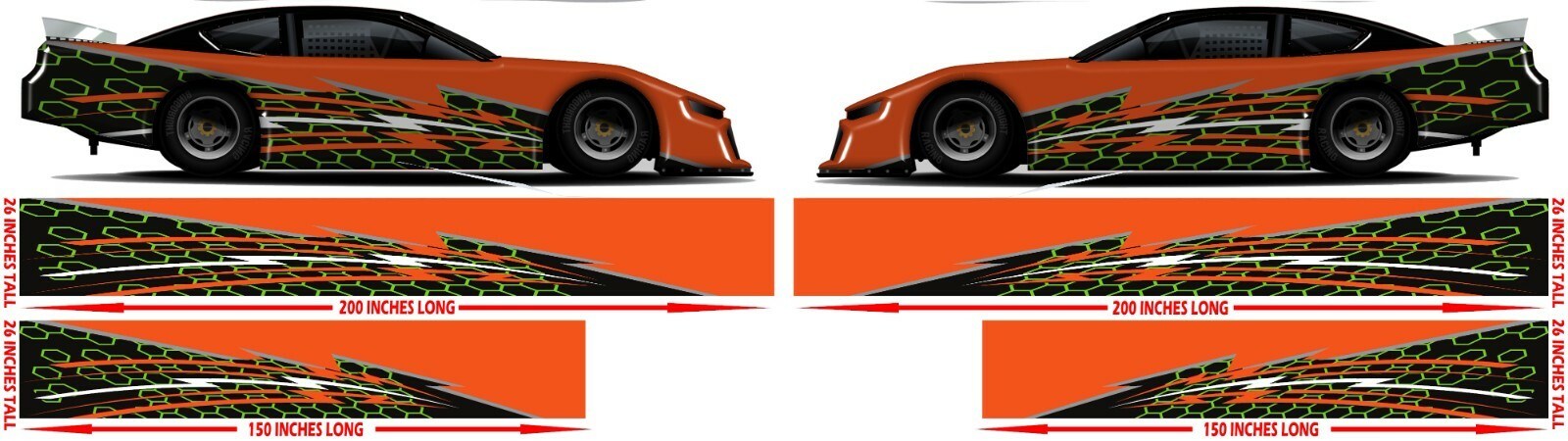 Race car Side wrap Laminated Print Modified super stock St-15 Tangerine Dream 