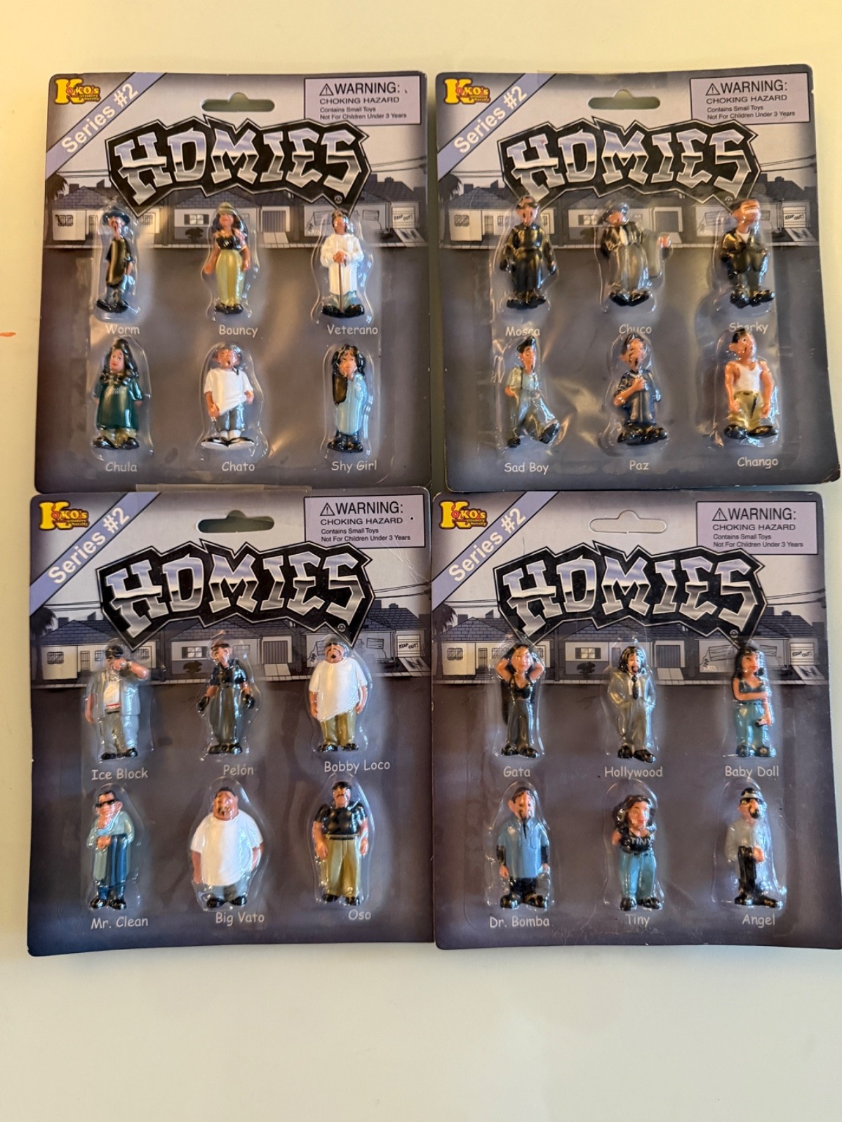 Homies Series 2 On Blisters Cards 4 Blisters Cards Complet Serie
