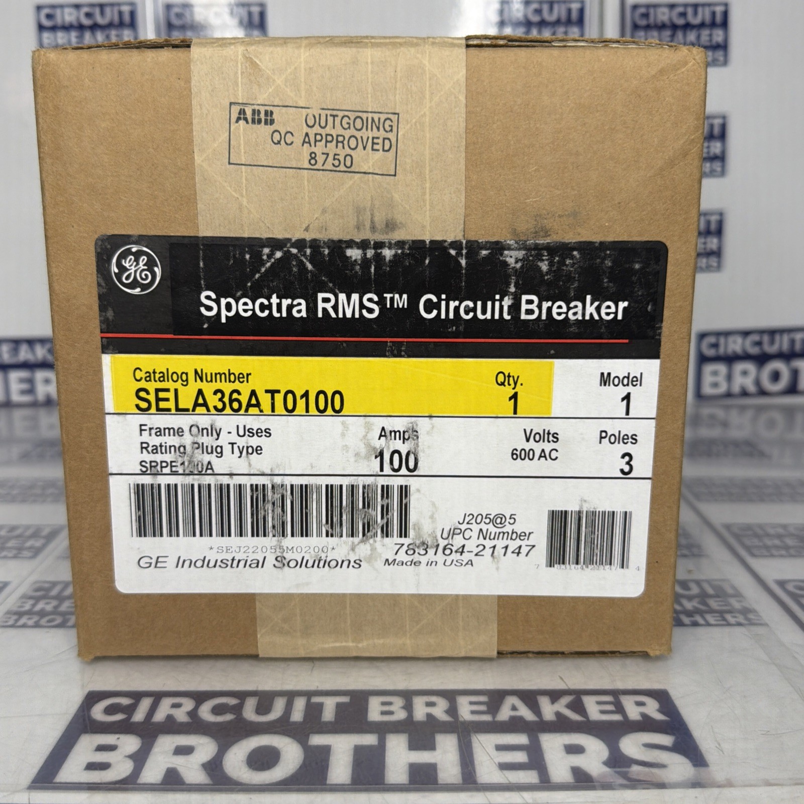 GE SELA36AT0100 100 Amp 600V 3 Pole Circuit Breaker-Warranty (Ship Same Day) New