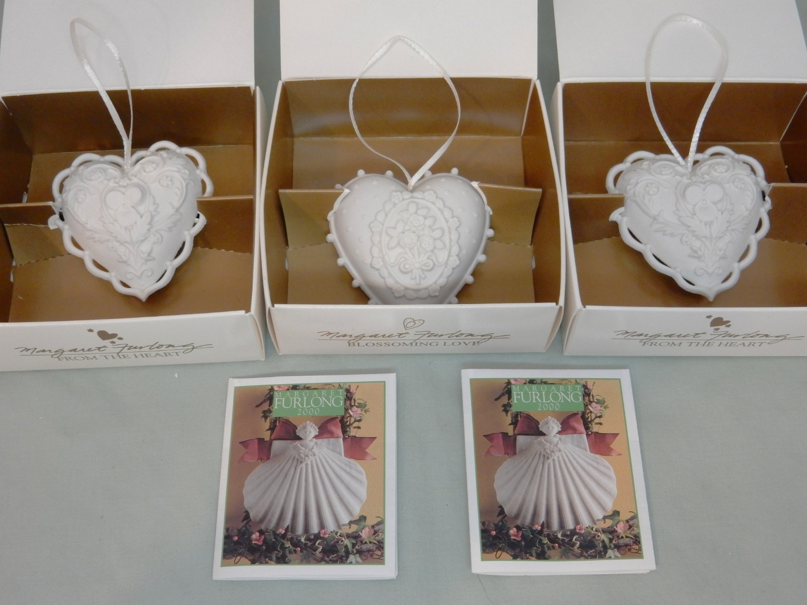 Set of 3 Margaret Furlong Heart Christmas Ornaments