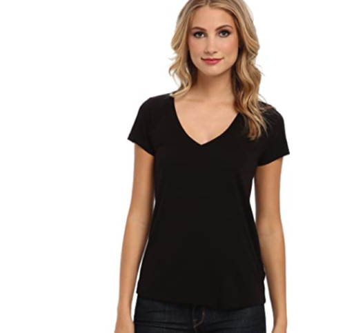 LAmade Women’s V‑Neck Short Sleeve T‑Shirt - Black - Size Medium - NWT