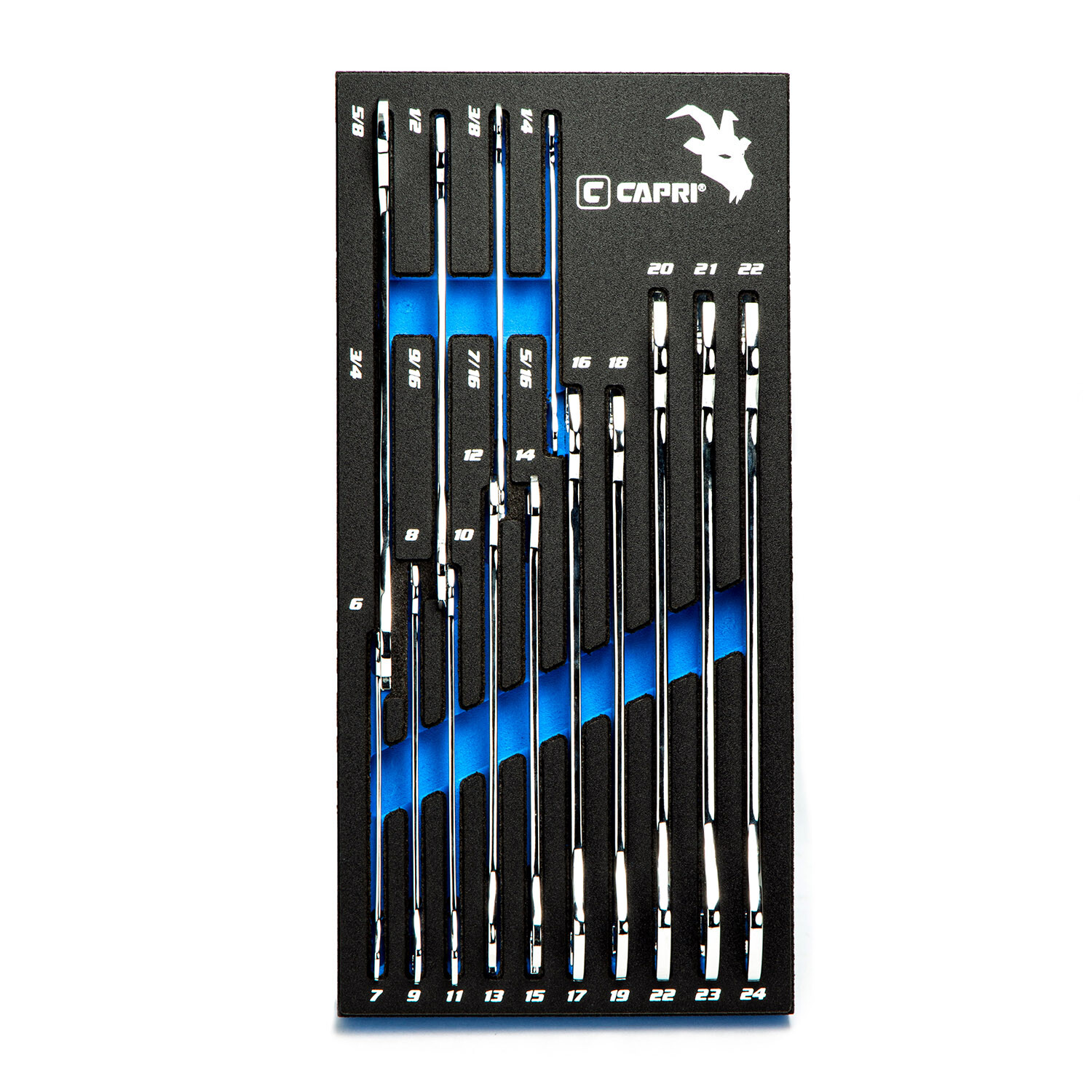 Capri Tools Super-Thin Open End Wrench Set, Metric & SAE, 14-Piece Capri Tools Super-Thin Open End Wrench Set, Metric & SAE, 14-Piece