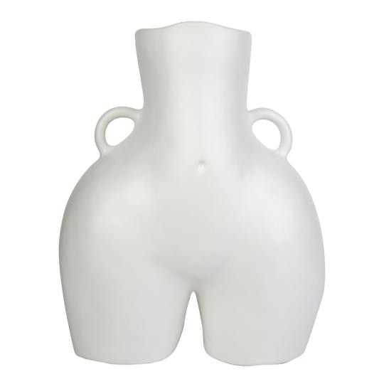 NWOB ANISSA KERMICHE Love Handles Vase White Matte Ceramic Art Pottery 12\